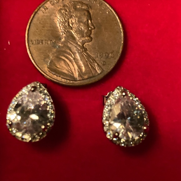 EUC Dainty 925 Pierced CZ Earrings - Picture 2 of 6
